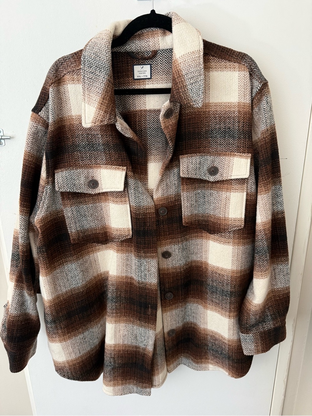 Denver Hayes Brown and Cream Patterned Men's Cardigan Sweater